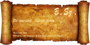 Brassai Szorina névjegykártya